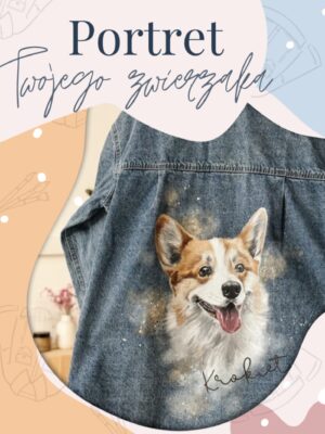 Portret Twojego zwierzaka - malowana kurtka jeansowa